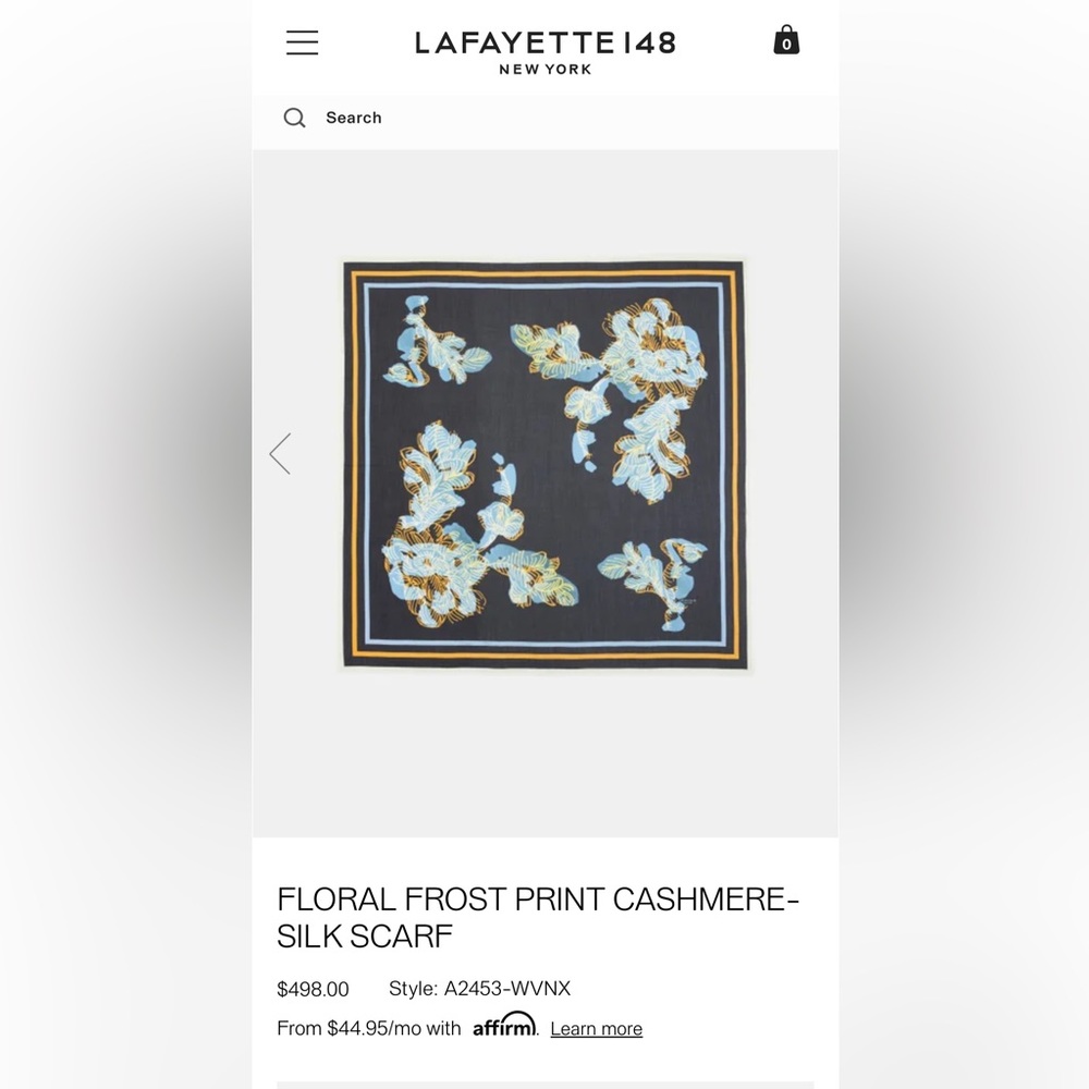 Lafayette 148 New York Floral scarf BRAND NEW